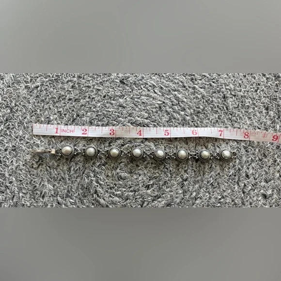 Freshwater Pearl Sterling Silver Link Bracelet - Picture 3 of 8